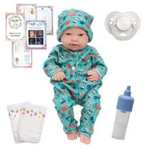 Bebe Reborn Boneco Lucca Corpo de Silicone + Acessórios