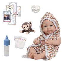 Bebê Reborn Boneco Masculino Fofo Saída de Banho Macaquinho Bebê Reborn Boneco Masculino Fofo Saída de Banho Macaquinho