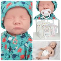 Bebe Reborn Boneco Menino Dormindo 100% Silicone Banho