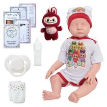 Bebê Reborn Boneco Menino Olhos Fechados Pode Molhar 43cm