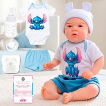 Bebê Reborn Boneco Menino Original Realista de Silicone Pode Dar Banho