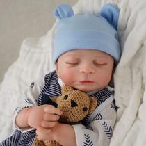 Bebê Reborn Boneco Realista Brastoy 48cm Silicone Kit Conjunto de Roupa Chupeta Mamadeira e Pelúcia Original