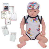 Bebe Reborn Boneco Realista Masculino Carequinha + Itens