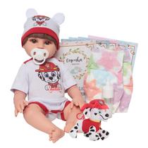 Bebe Reborn Boneco Realista Menino 46cm Pelúcia Kit Itens Bebe Reborn Boneco Realista Menino 46cm Pelúcia Kit Itens