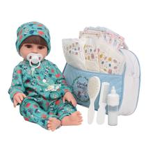 Bebê Reborn Boneco Realista Menino Bolsa Kit Acessórios