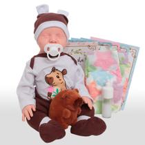 Bebê Reborn Boneco Realista Menino Capivara + Kit Itens