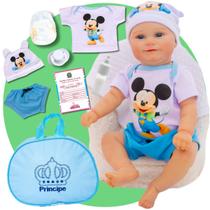 Bebê Reborn Boneco Realista Mickey Corpinho Siliconado Pode Dar Banho Kit Bolsa Maternidade Variações