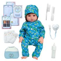 Bebe Reborn Boneco Realista Silicone Fio a Fio Bolsa Itens
