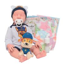 Bebê Reborn Boneco Realista Silicone Olho Fechado + Itens Bebê Reborn Boneco Realista Silicone Olho Fechado + Itens