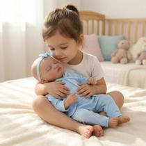 Bebê Reborn Boneco Siliconado Realista Pode dar Banho Com Acessórios