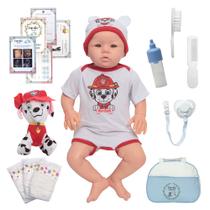 Bebê Reborn Boneco Silicone Realista Patrulha Canina Bolsa