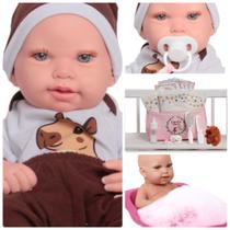 Bebê Reborn Careca com Roupa Capivara 100% Vinil + Acessório