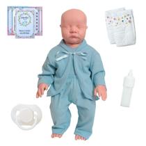 Bebê Reborn Careca Realista com Roupinha e Kit Completo