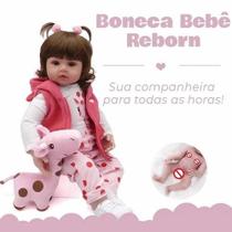 Bebê Reborn Carla Boneca Realista Pode dar Banho 48CM Girafinha Anjos e Bebês Ref.U056 - Cegonha Reborn Dolls