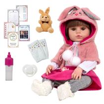 Bebê Reborn Coelhinha 100% Vinil Siliconado Pode Dar Banho