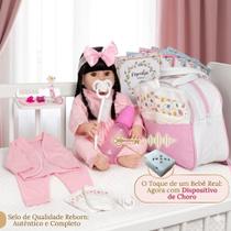 Bebê Reborn com dispositivo de choro e kit completo de acessórios