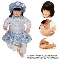 Bebê Reborn Corpo Siliconado Morena Manu Azul Cegonha Dolls