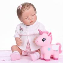 Bebê Reborn Corpo Silicone Menina Olhos Fechados NEW HAPPY