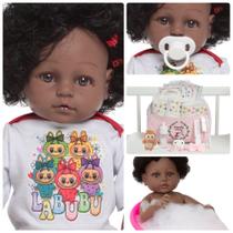 Bebê Reborn De Silicone Boneca Negra Com Bolsa Maternidade Bebê Reborn De Silicone Boneca Negra Com Bolsa Maternidade