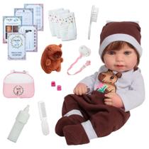 Bebê Reborn De Silicone Cabelo Fio a Fio Capivara Pelúcia