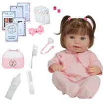 Bebê Reborn de Silicone Fio a Fio com Roupinha e Acessórios