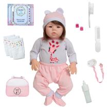 Bebê Reborn de Silicone Fio a Fio com Roupinha e Acessórios