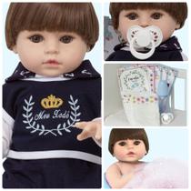 Bebe Reborn de Silicone Homem Princípe 46cm Lindo Enxoval