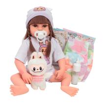 Bebê Reborn De Silicone Menina Cabelo Longo + Acessórios Bebê Reborn De Silicone Menina Cabelo Longo + Acessórios