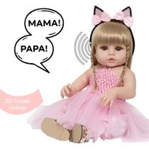 Bebe Reborn de Silicone Menina Loira Bailarina Fala e Chora Bebe Reborn de Silicone Menina Loira Bailarina Fala e Chora