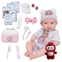 Bebe Reborn De Silicone Pode Molhar Com Bolsa Acessórios