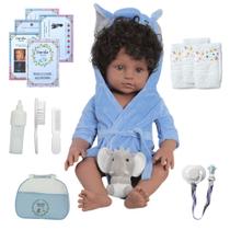 Bebê Reborn de Silicone Príncipe Menino Realista Com Bolsa