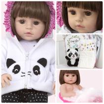 Bebe Reborn de Silicone Roupinha Panda Enxoval Envio 24 Hrs - Cegonha Reborn Dolls