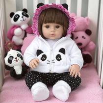 Bebe Reborn de Silicone Roupinha Panda Enxoval Envio 24 Hrs Bebe Reborn de Silicone Roupinha Panda Enxoval Envio 24 Hrs