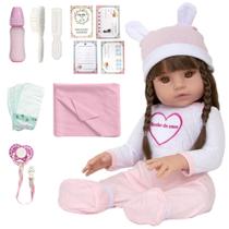 Bebe Reborn de Silicone Sonho de Amor 13 Itens Fada Madrinha