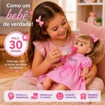 Bebê reborn fala frases boneca fecha olhos com cabelo brinquedo Flora com 20 itens + fralda brinde 0319 Bebê reborn fala frases boneca fecha olhos com cabelo brinquedo Flora com 20 itens + fralda brinde 0319