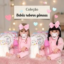 Bebê Reborn Gêmeas Baby Realista Loira Morena Banho 26 Itens Bebê Reborn Gêmeas Baby Realista Loira Morena Banho 26 Itens