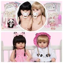 Bebe Reborn Gemeas Princesa Pandinha Coelhinha Kit 43 Itens Bebe Reborn Gemeas Princesa Pandinha Coelhinha Kit 43 Itens