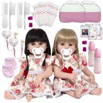 Bebe Reborn Gêmeas Recém Nascidas 20 Itens Bolsa Maternidade Bebe Reborn Gêmeas Recém Nascidas 20 Itens Bolsa Maternidade