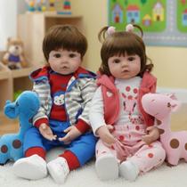 Bebê Reborn Gêmeos Corpo 100% Silicone Pode dar Banho