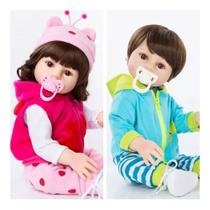 Bebê Reborn Gêmeos Corpo 100% Silicone Pode dar Banho Bebê Reborn Gêmeos Corpo 100% Silicone Pode dar Banho