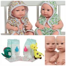 Bebê Reborn Gêmeos Recém Nascidos Com Girafinha Jacarezinho Bebê Reborn Gêmeos Recém Nascidos Com Girafinha Jacarezinho
