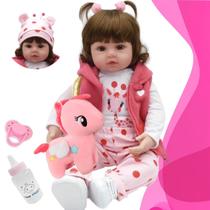 Bebê Reborn Girafinha 100% Silicone Marca New Happy