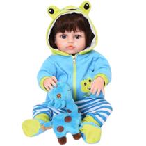 Bebe Reborn Girafinha 100% Silicone - Olhos Azul 48cm