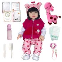 Bebe Reborn Girafinha Boneca Silicone Baby Alive Pode Banho