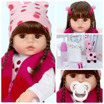 Bebe Reborn Girafinha Menina 100% Silicone 48cm