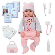 Bebê Reborn Girafinha Realista Silicone Com Bolsa Kit Itens Bebê Reborn Girafinha Realista Silicone Com Bolsa Kit Itens