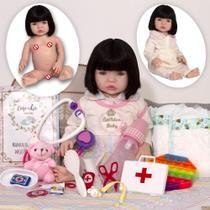 Bebê Reborn Grande Boneca Morena + 20 Itens Barbie - Cegonha Reborn Dolls