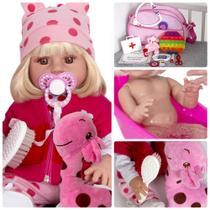 Bebê Reborn Grande Com Cabelo Loiro Princesa Girafinha Bebê Reborn Grande Com Cabelo Loiro Princesa Girafinha