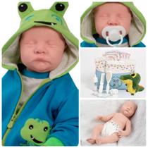Bebê Reborn Jacarezinho Realista com Bolsa Maternidade Kit