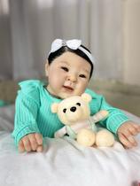 Bebê Reborn Japonesa Realista Cabelo Fio a Fio Olhos Pretos 50cm Enxoval Completo Bebê Reborn Japonesa Realista Cabelo Fio a Fio Olhos Pretos 50cm Enxoval Completo
